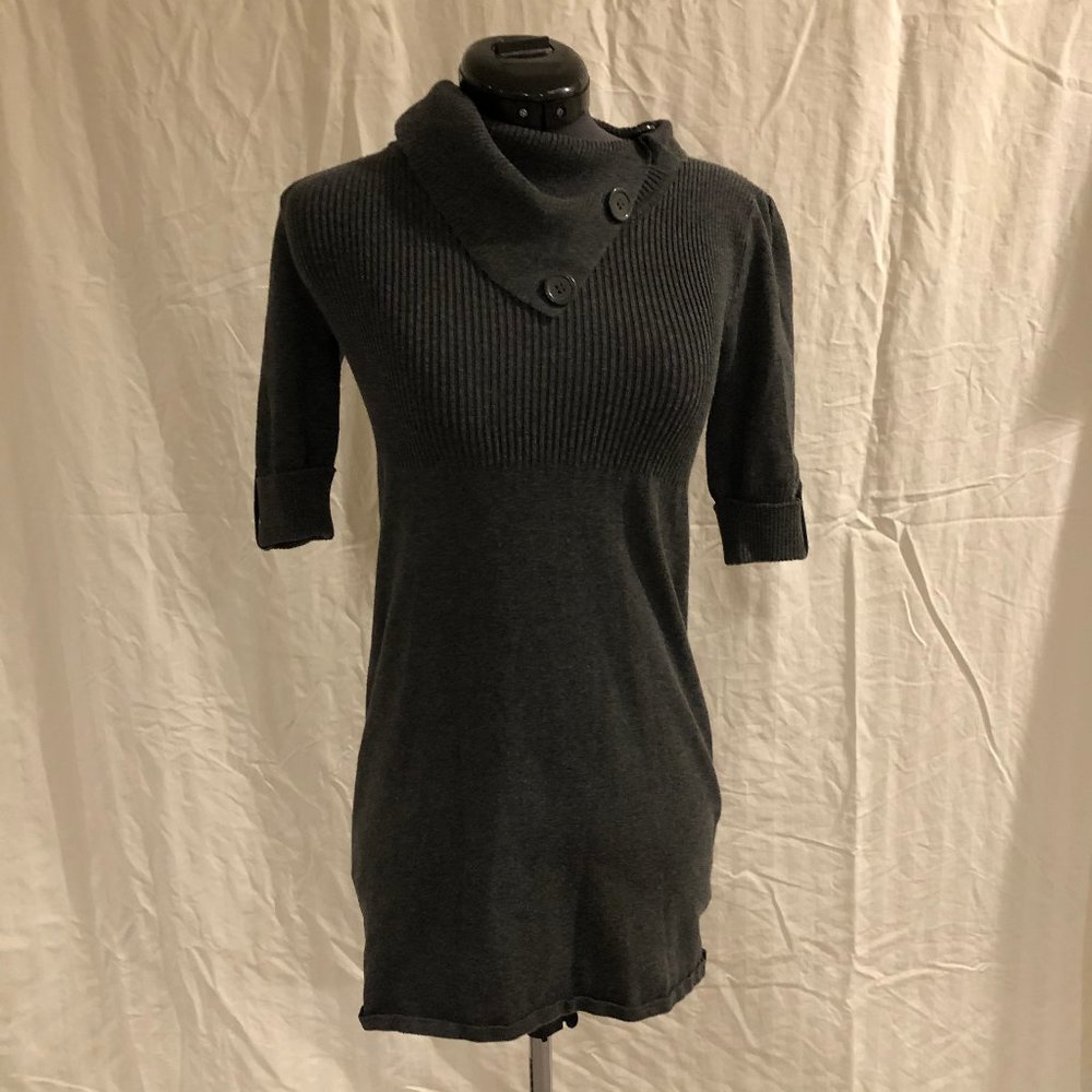 Dark Grey Knit Sweater Dress